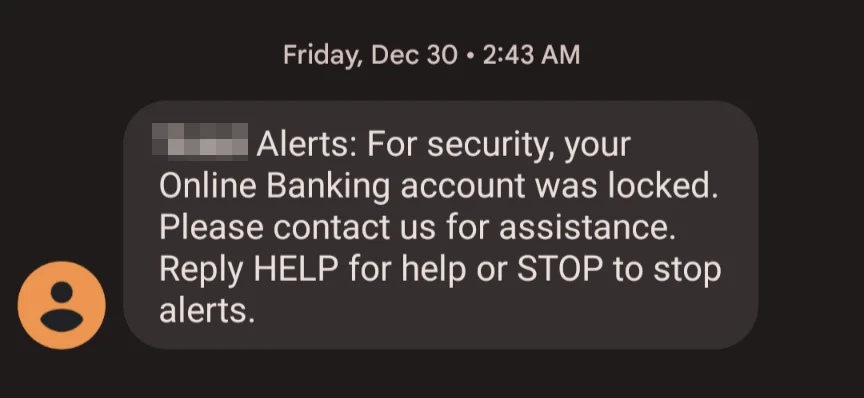 text from bank